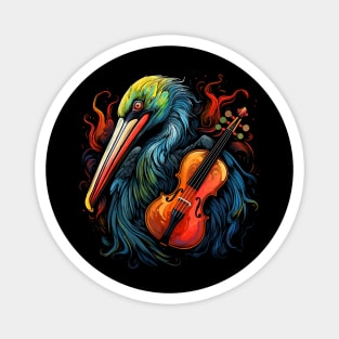 Pelican Playing Violin Magnet